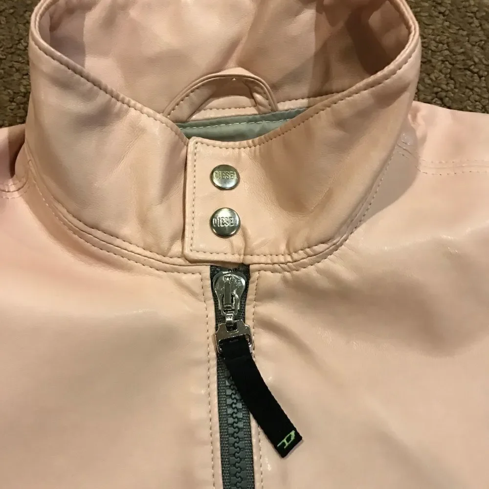 Diesel Blush Pink faux Leather Jacket